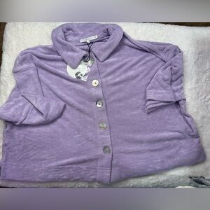 NIA Lavender Button-Up Women's Top